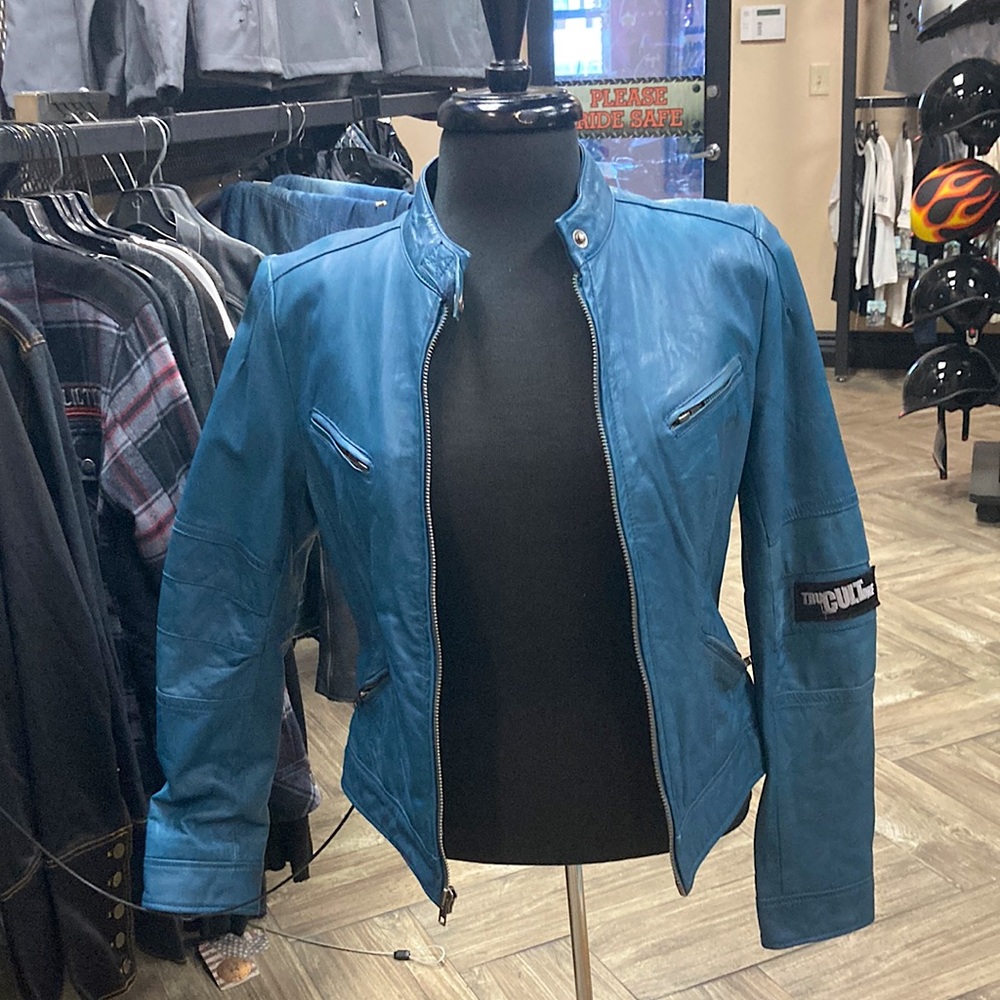 Turquoise Leather Women’s Jacket by TruCulture